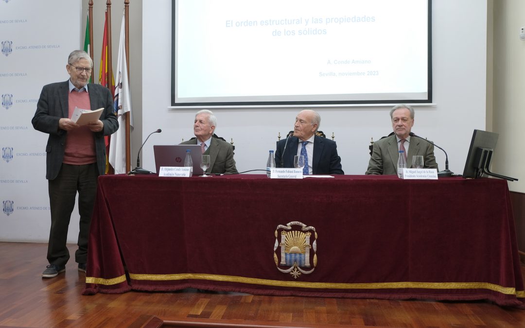 Los Martes de la Academia «El orden estructural y las propiedades de los sólidos», por el Ilmo. Sr. D. Alejandro Conde Amiano